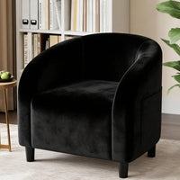 Garvee Velvet Club Chair, U Rückenlehne, Gepolstert, Retro, Für Wohnzimmer & Schlafzimmer