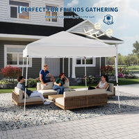 Garvee Pop Up Pavillon 3×3 m, Wasserdicht, UV-Schutz, Höhenverstellbar, Stahlrahmen, Weiß