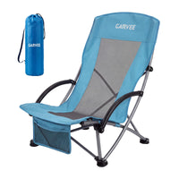 Garvee 1er-Set Strandstühle faltbar, verstellbare Campingstühle mit hoher Rückenlehne, Rucksackgurten, Getränkehalter und 150 kg Tragkraft, für Strand, Camping & Garten