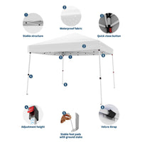 Garvee Pop Up Pavillon 3×3 m, Wasserdicht, UV-Schutz, Höhenverstellbar, Stahlrahmen, Weiß