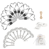 Garvee 36er Set herzförmige Weinverschlüsse Silber Kunststoff mit Flaschenöffner, Gummidichtung, Organzabeutel, Hochzeit Party Geschenk