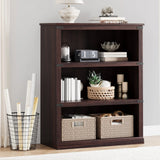 Garvee Bücherregal 4 Ebenen 80 x 32 x 102 cm, breites Standregal aus Holz mit 3 Regalbereichen, stabiles Aufbewahrungsregal im Industrie-Look, Kirschbaum - Kirschbaum