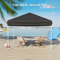 GARVEE Pop-Up Pavillon 3x3 m, Faltpavillon aus 210D Oxford, Robustes Stahlgestell, Wetterfest und Stabil für Camping, Gartenpartys und Outdoor-Events, Schwarz