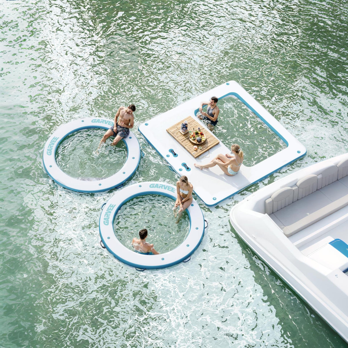 Garvee Badeplattform mit integriertem Mesh-Pool