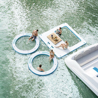 Garvee aufblasbare Wasser-Hängematte 2,59 m, sechseckige Schwimminsel aus UV-beständigem PVC in Marinequalität, robuste Badeplattform für Pool, See & Fluss