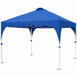 Pop-Up Faltpavillon 3x3 m (9 m²) – 150D Oxford wasserdicht & UV-Schutz – Fenster (Kirchenfenster) – Zentralverschluss – 270 cm Stehhöhe – ohne Seitenwände – Blau - 