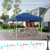 GARVEE Pop-Up Pavillon 3x3 m, Faltpavillon aus 210D Oxford, Robustes Stahlgestell, Wetterfest und Stabil für Camping, Gartenpartys und Outdoor-Events, Blau