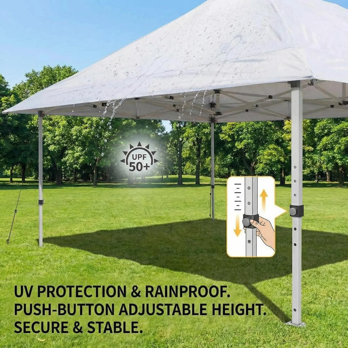 GARVEE 3 x 6 m Faltpavillon mit Schnellaufbau und höhenverstellbaren Beinen