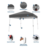 Garvee Pop Up Pavillon 3×3 m, Wasserdicht, UV-Schutz, Höhenverstellbar, Stahlrahmen, Grau