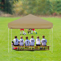 GARVEE Pop-Up Pavillon 3x3 m, Faltpavillon aus 210D Oxford, Robustes Stahlgestell, Wetterfest und Stabil für Camping, Gartenpartys und Outdoor-Events, Khaki