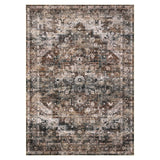 Garvee Vintage-geometrischer Kurzflor-Teppich mit Medaillon-Muster, maschinenwaschbar & rutschfest, 3D-Hoch-Tief-Struktur – braun, 80x150 cm - Brown