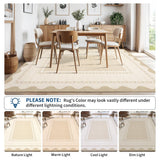 Garvee Waschbarer Wohnzimmerteppich aus Perlflor – rutschfest, weich & pflegeleicht für Küche, Schlafzimmer & Flur – Farbe: Cremeweiß, Größe: 120x170 cm