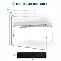Garvee Pop Up Pavillon 3×3 m, Wasserdicht, UV-Schutz, Höhenverstellbar, Stahlrahmen, Weiß