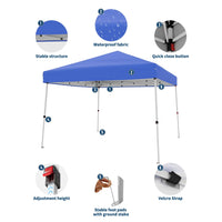 Garvee Pop Up Pavillon 3×3 m, Wasserdicht, UV-Schutz, Höhenverstellbar, Stahlrahmen, Blau