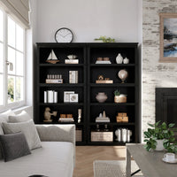 Garvee Bücherregal 171 cm, 5-stöckiges Standregal im Landhausstil, offenes Holzregal mit 5 Ablagen und Stauraum, für Homeoffice, Wohnzimmer & Schlafzimmer, Schwarz