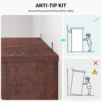 Garvee Bücherregal 171 cm, 5-stöckiges Standregal im Landhausstil, offenes Holzregal mit 5 Ablagen und Stauraum, für Homeoffice, Wohnzimmer & Schlafzimmer, Rotbraun