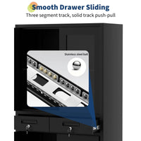 Garvee Metall-Aufbewahrungsschrank 180 cm – Abschließbar, Mit Schubladen, Pulverbeschichteter Stahl