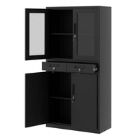 Garvee Metall-Aufbewahrungsschrank 180 cm – Abschließbar, Mit Schubladen, Pulverbeschichteter Stahl