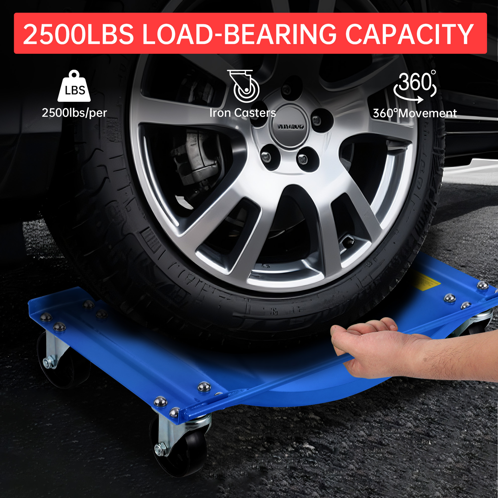 Garvee Auto-Rad Dolly Set 4 Stück – 8,9 cm Stahlrollen, 4536 kg Tragkraft, Stabil