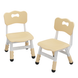 Garvee Kinderstuhl 2er Set – Höhenverstellbar 3 Stufen, Robust & Leicht, Für Kinder 2–6 Jahre, Beige - Beige