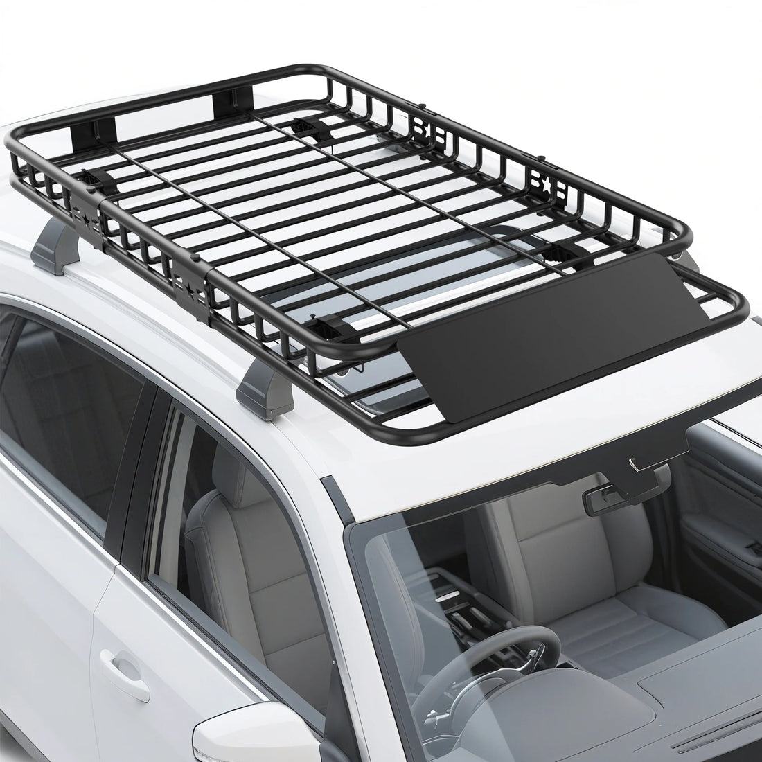 Garvee Universal-Dachgepäckträger 163 × 99 cm, robuster Stahl, erweiterbar, für SUVs & Pick-ups, 91 kg Tragfähigkeit, Schwarz