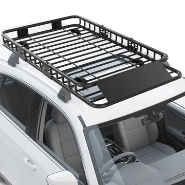 Garvee Universal-Dachgepäckträger 163 × 99 cm, robuster Stahl, erweiterbar, für SUVs & Pick-ups, 91 kg Tragfähigkeit, Schwarz