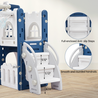 Garvee 8-in-1 Kinder Rutsche – Klettern, Basketballkorb, Tunnel, Stauraum, Modernes Design, 1–3 Jahre