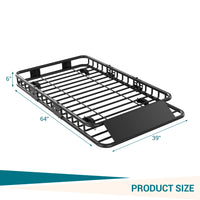 Garvee Universal-Dachgepäckträger 163 × 99 cm, robuster Stahl, erweiterbar, für SUVs & Pick-ups, 91 kg Tragfähigkeit, Schwarz