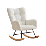 Garvee Schaukelstuhl 90×65×91 cm, Relaxsessel, Stillsessel, Für Wohnzimmer & Schlafzimmer, Beige - Beige