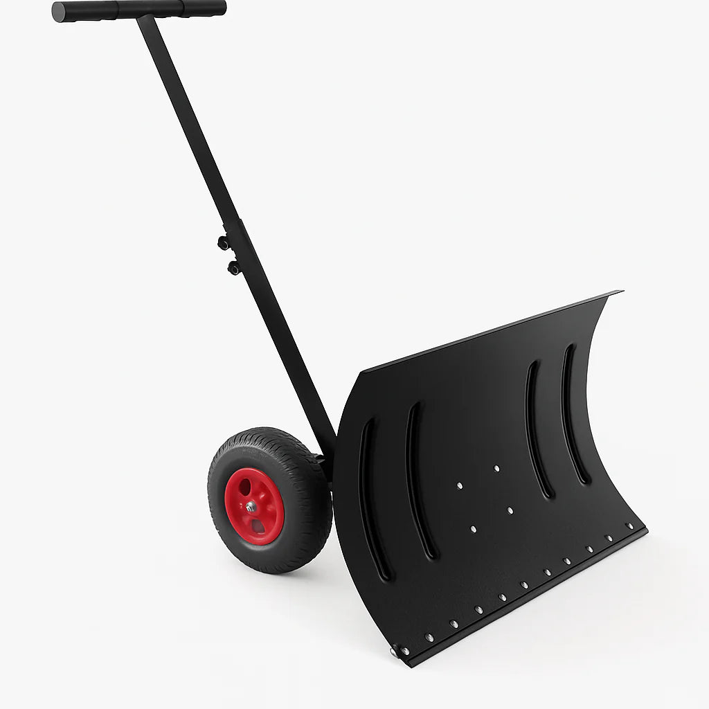 Garvee Schneeschieber 51 cm, Mit Rädern, 5 Fach Verstellbar, Rutschfest, Für Einfahrten & Gehwege