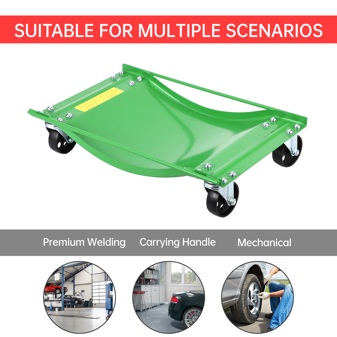 Garvee Auto-Rad Dolly Set 4 Stück – 8,9 cm Stahlrollen, 4536 kg Tragkraft, Stabil