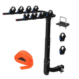 Garvee Fahrradträger Anhängerkupplung 4 Fahrräder Faltbarer Stahlrahmen Anti-Rüttel-Adapter SUV Auto LKW 2 Zoll - Schwarz