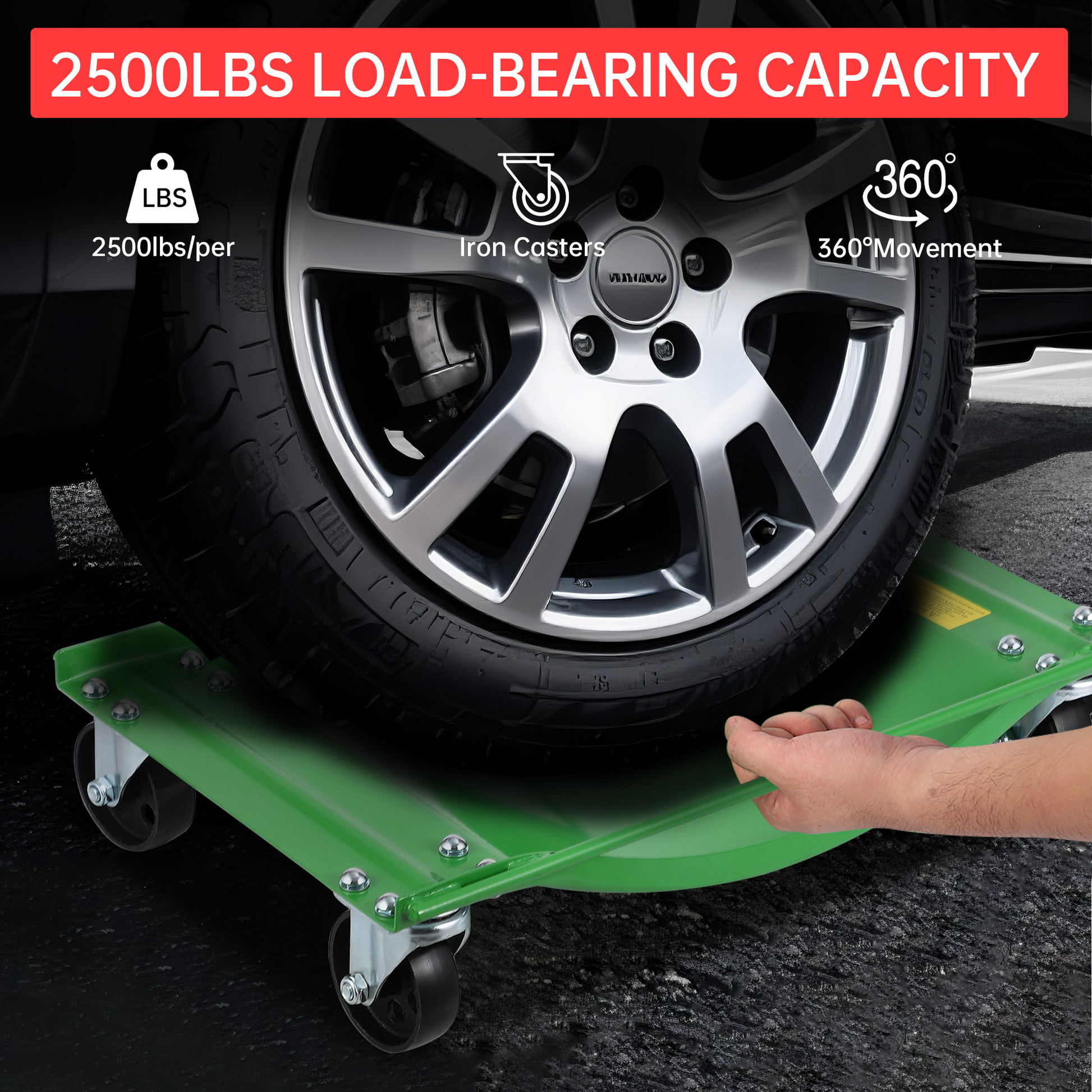Garvee Auto-Rad Dolly Set 4 Stück – 8,9 cm Stahlrollen, 4536 kg Tragkraft, Stabil