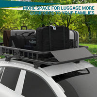 Garvee Universal-Dachgepäckträger 163 × 99 cm, robuster Stahl, erweiterbar, für SUVs & Pick-ups, 91 kg Tragfähigkeit, Schwarz