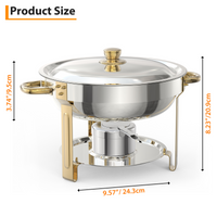 Garvee 5Qt Edelstahl Chafing Dish Set 2-teilig, Kuppeldeckel Buffetwärmer für Catering, Hochzeiten, Partys - Mit Löffel & Pinzette