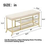 Garvee 3-Stufiges Schuhregal Mit Gepolsterter Sitzbank, Metallrahmen, Robust Für Flur Und Schlafzimmer, 39.3x12.6x18.9 Zoll, Grau